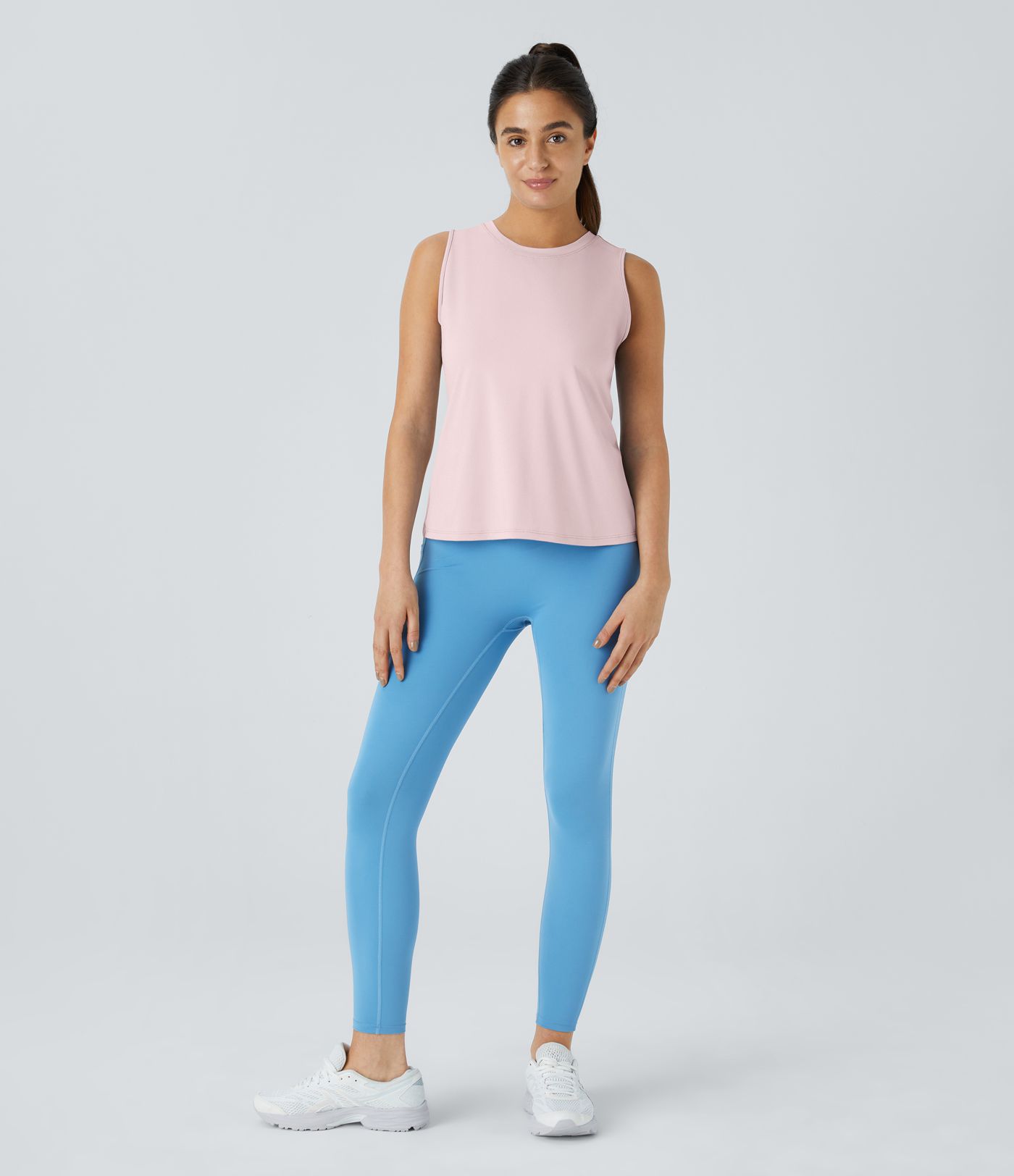Cut Out Crossover Hem Solid Yoga Tank Top