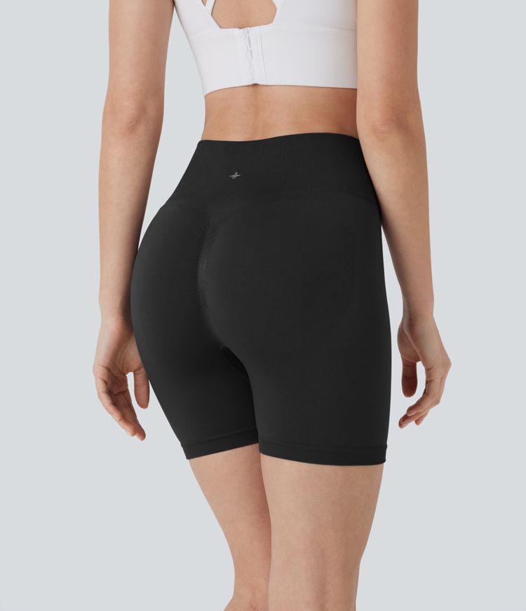 Seamless Flow High Waisted Scrunch Yoga Biker Shorts 5''