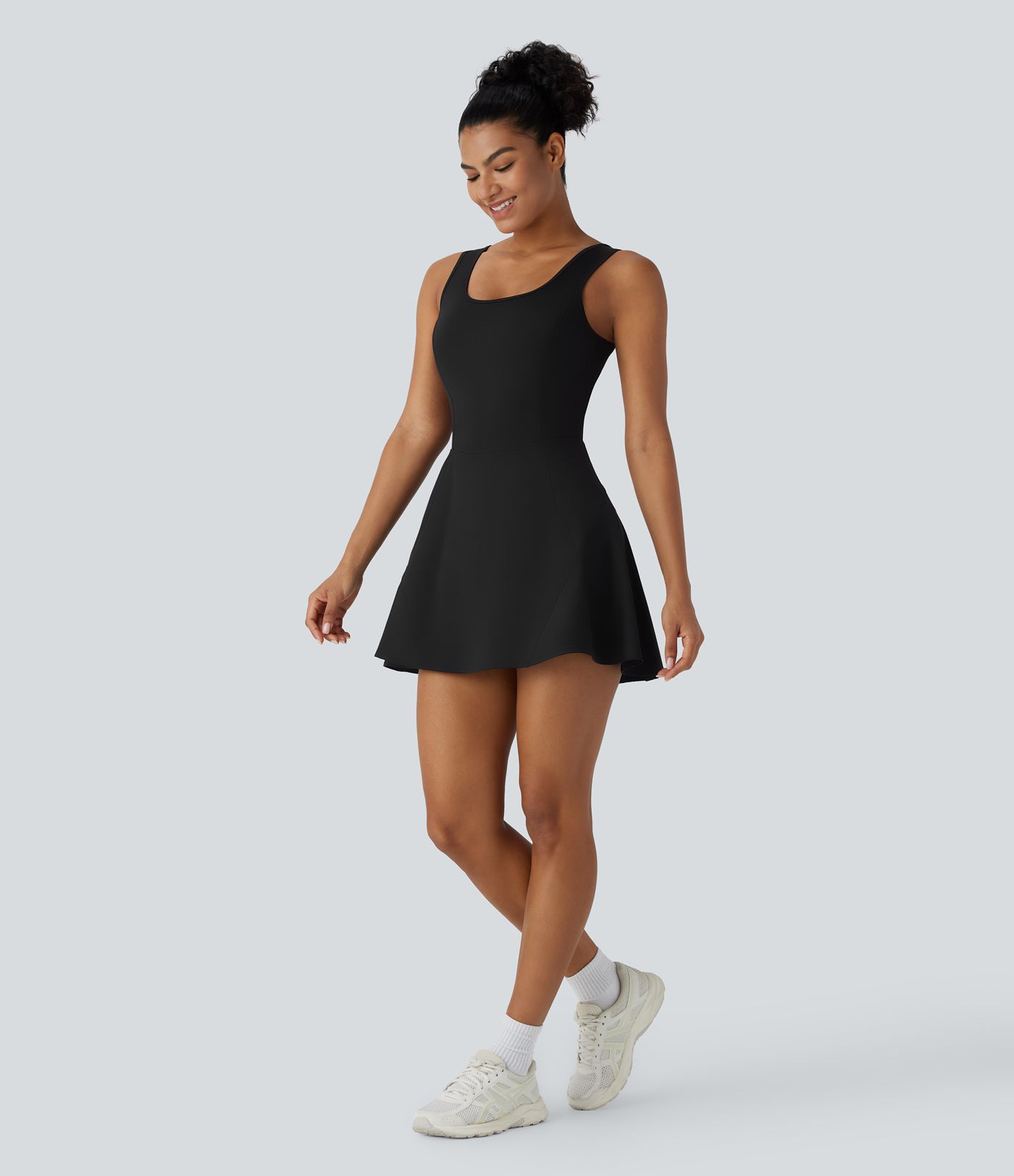 Softlyzero™ Airy Backless Crisscross U Neck 2-in-1 Side Pocket Mini  Dance Active Dress