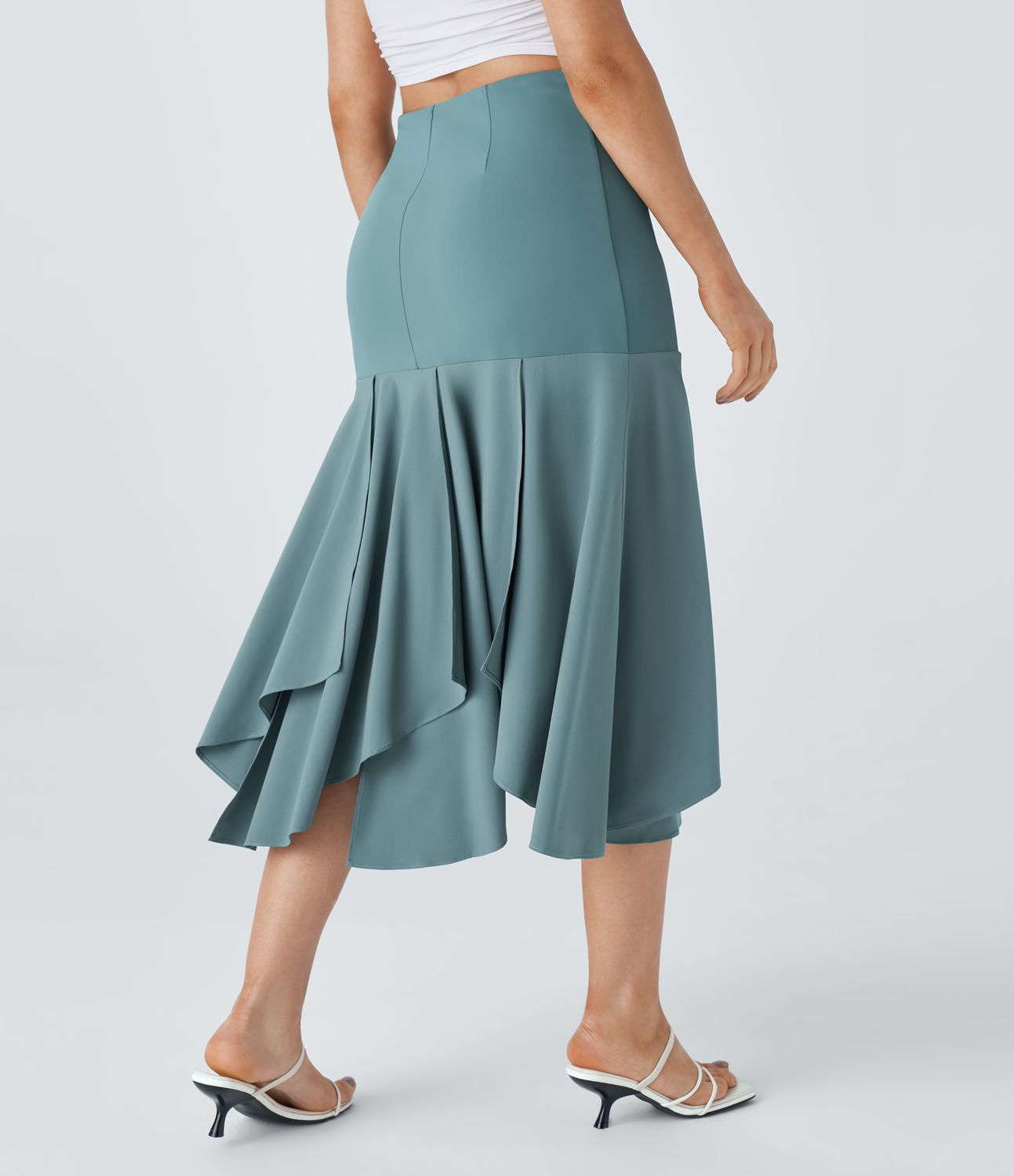 Breezeful™ High Waist Asymmetrical Split Hem 2-in-1 Flowy Quick Dry Casual Skirt