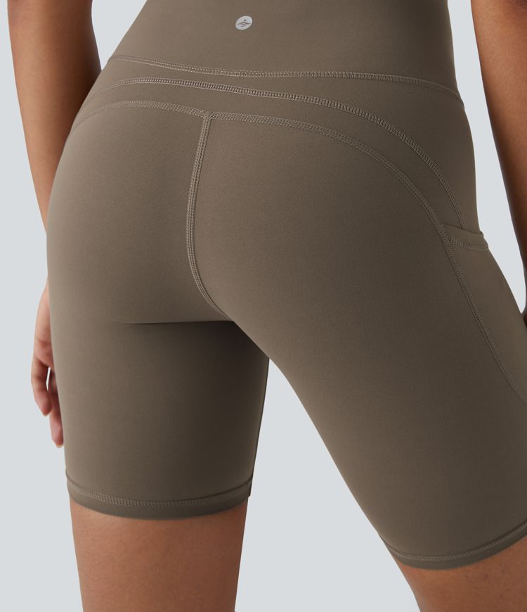Short de cycliste d'entraînement taille haute avec poche Halara UltraSculpt™ 7''