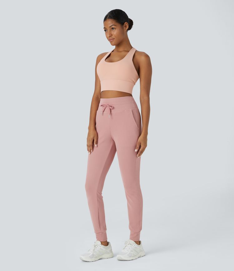 Brassière de sport course col U maintien moyen crochet ajustable A-C