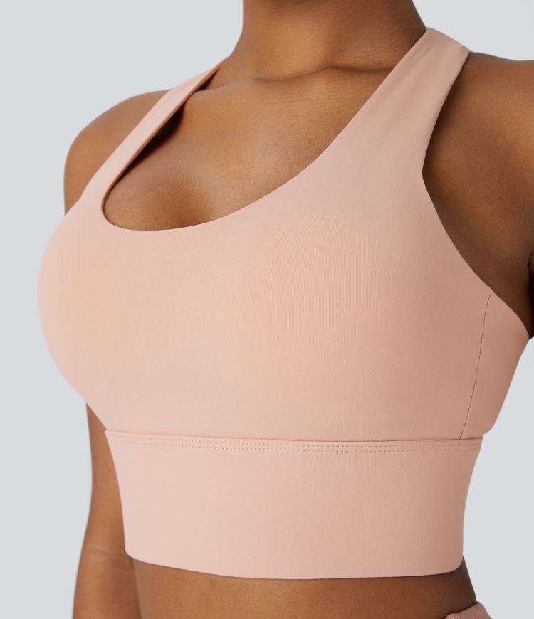 Brassière de sport course col U maintien moyen crochet ajustable A-C