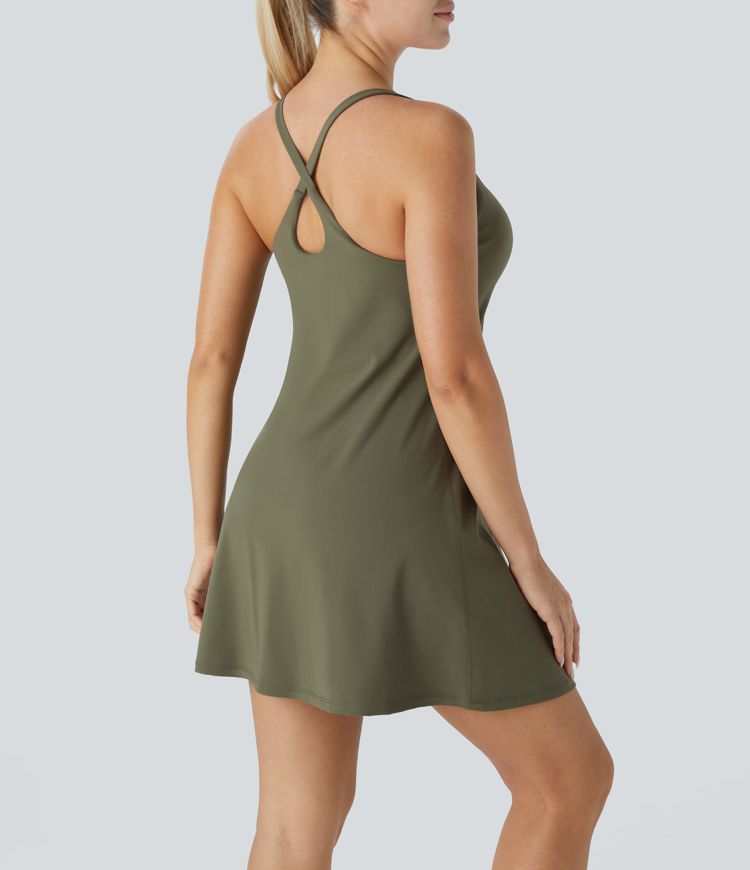Softlyzero™ Plush Backless 2-in-1 Pocket Mini Yoga Active Dress