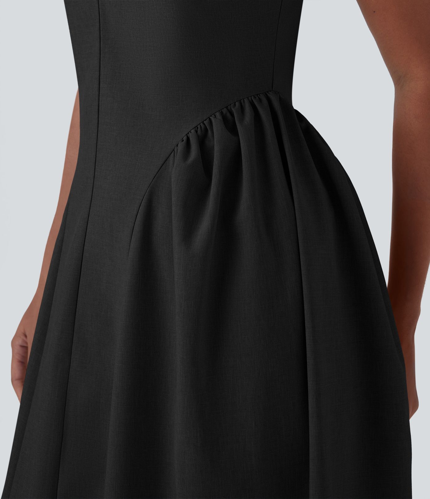 Round Neck Cut Out Sleeveless Maxi Dress