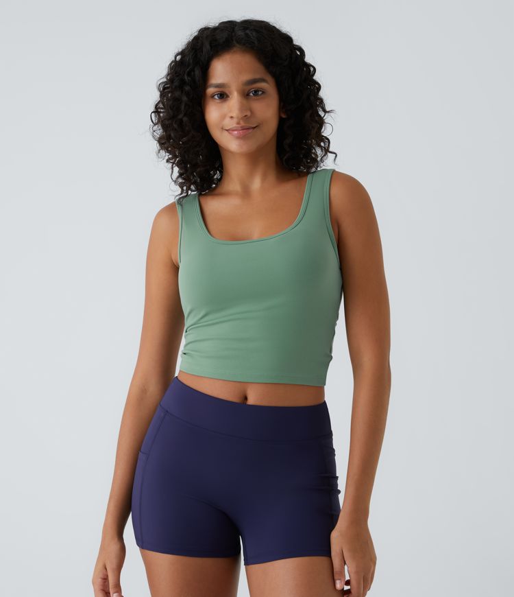U Neck Backless Crossover Barre Ballet Dance Tank Top