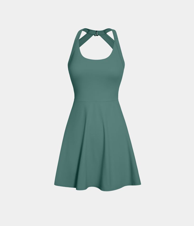 Vestido activo cruzado sin espalda