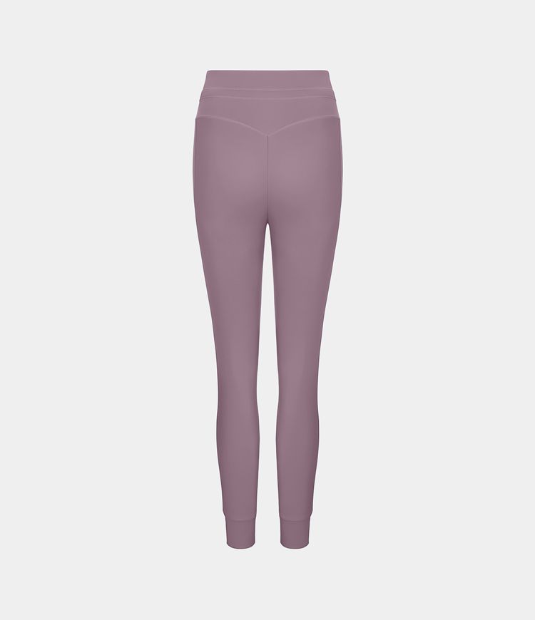 SoftlyZero™ Plush High Waisted Drawstring Pocket Plain Full Length Joggers