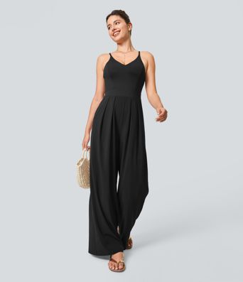 Breezeful™ Pocket Wide Leg Quick Dry Slip Women Long Jumpsuit