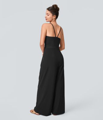 Breezeful™ Pocket Wide Leg Quick Dry Slip Women Long Jumpsuit