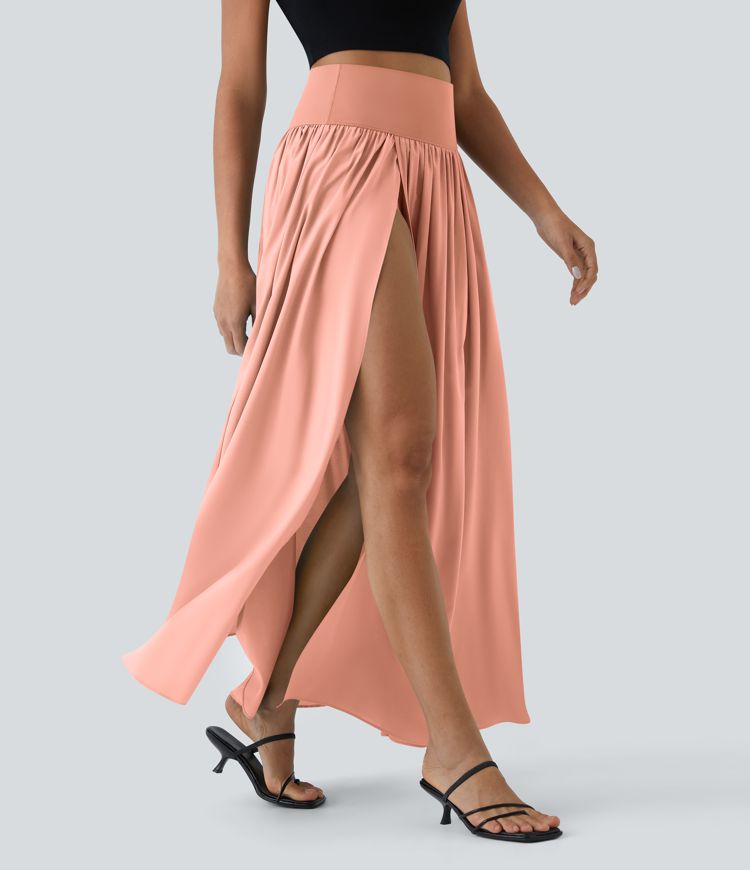 Breezeful™ High Waisted Split 2-in-1 Flowy Quick Dry Maxi Casual Skirt