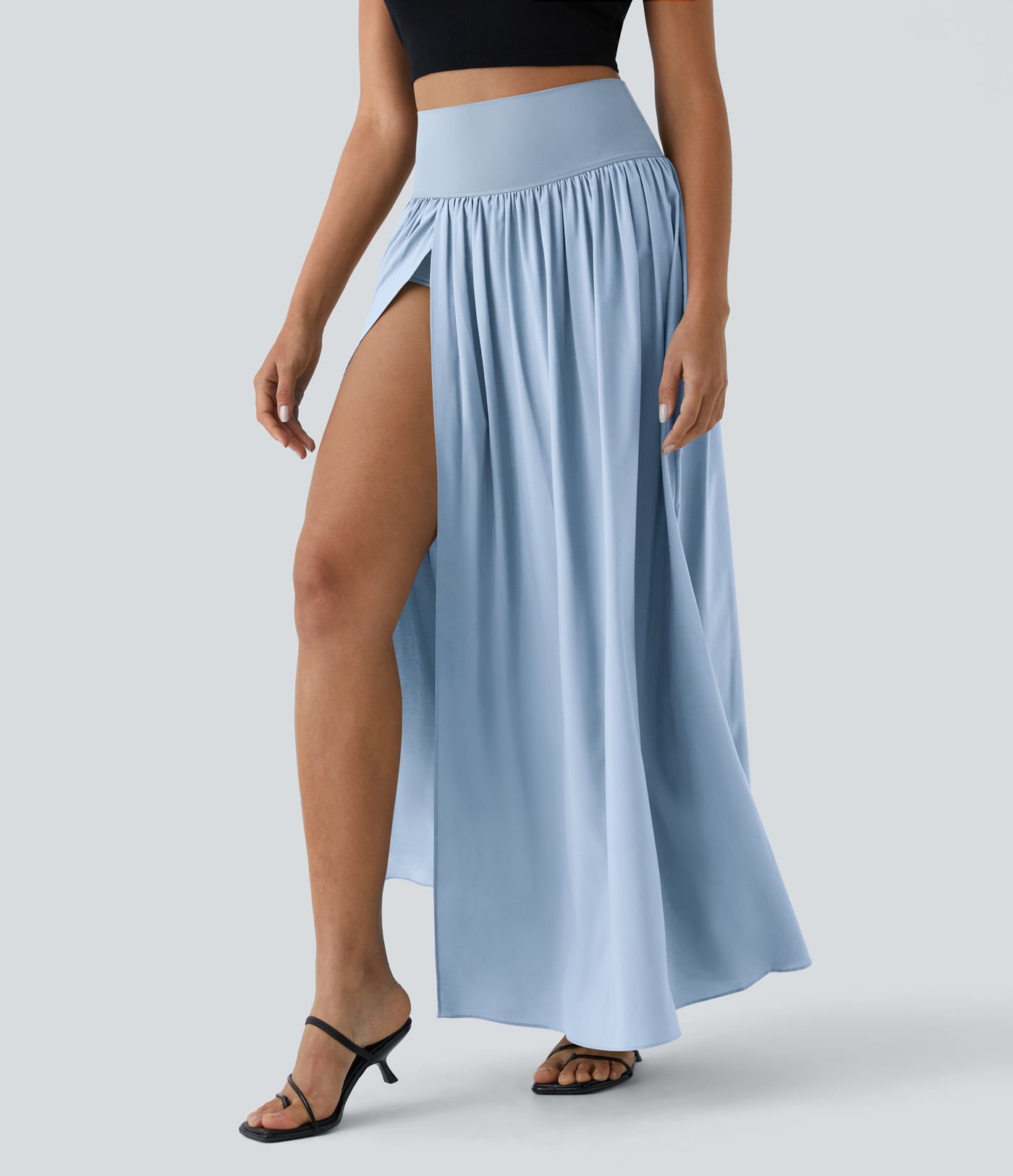 Breezeful™ High Waisted Split 2-in-1 Flowy Quick Dry Maxi Casual Skirt