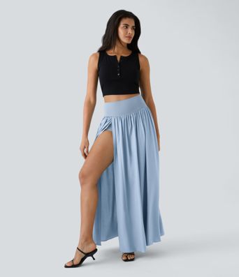 Breezeful™ High Waisted Split 2-in-1 Flowy Quick Dry Maxi Casual Skirt