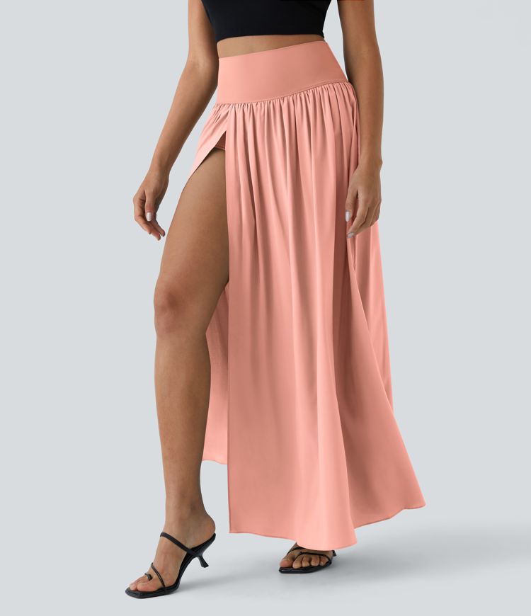 Breezeful™ High Waisted Split 2-in-1 Flowy Quick Dry Maxi Casual Skirt