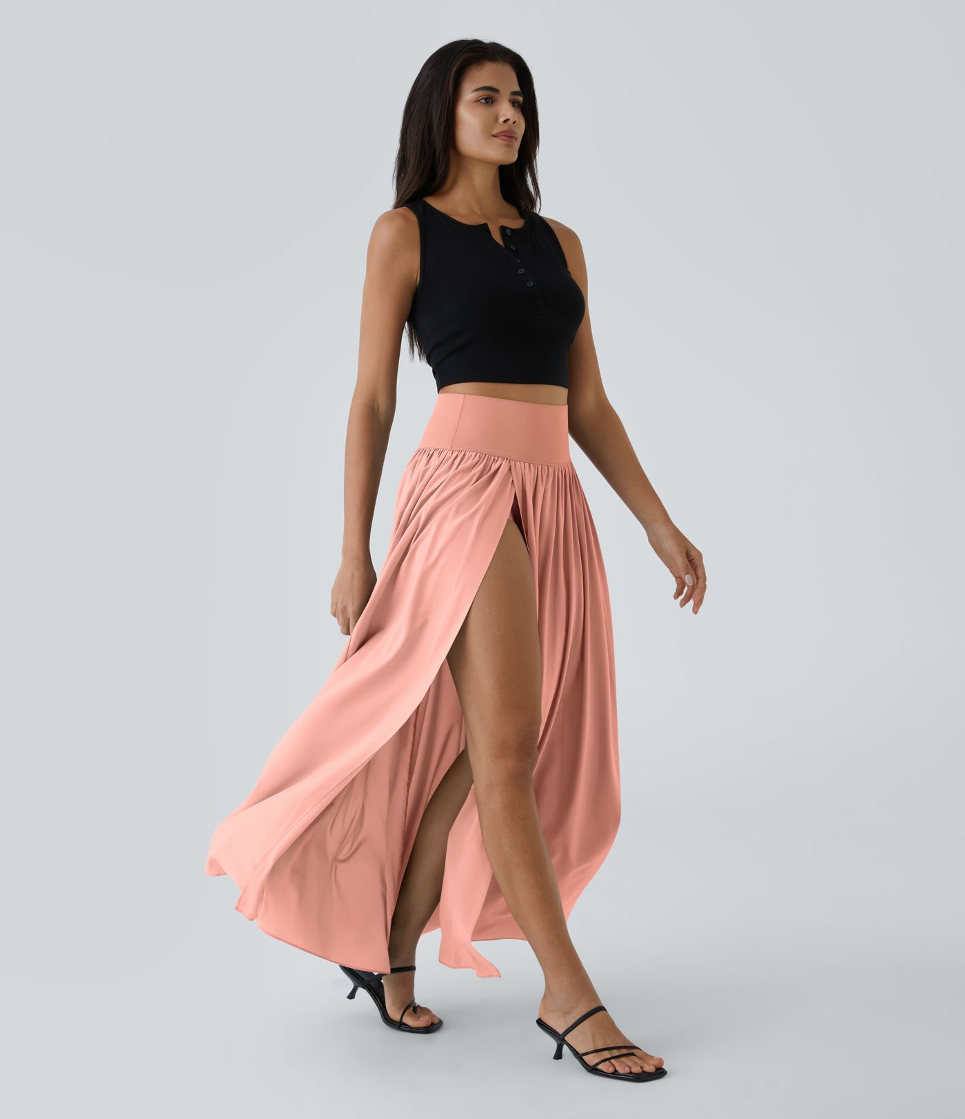 Breezeful™ High Waisted Split 2-in-1 Flowy Quick Dry Maxi Casual Skirt