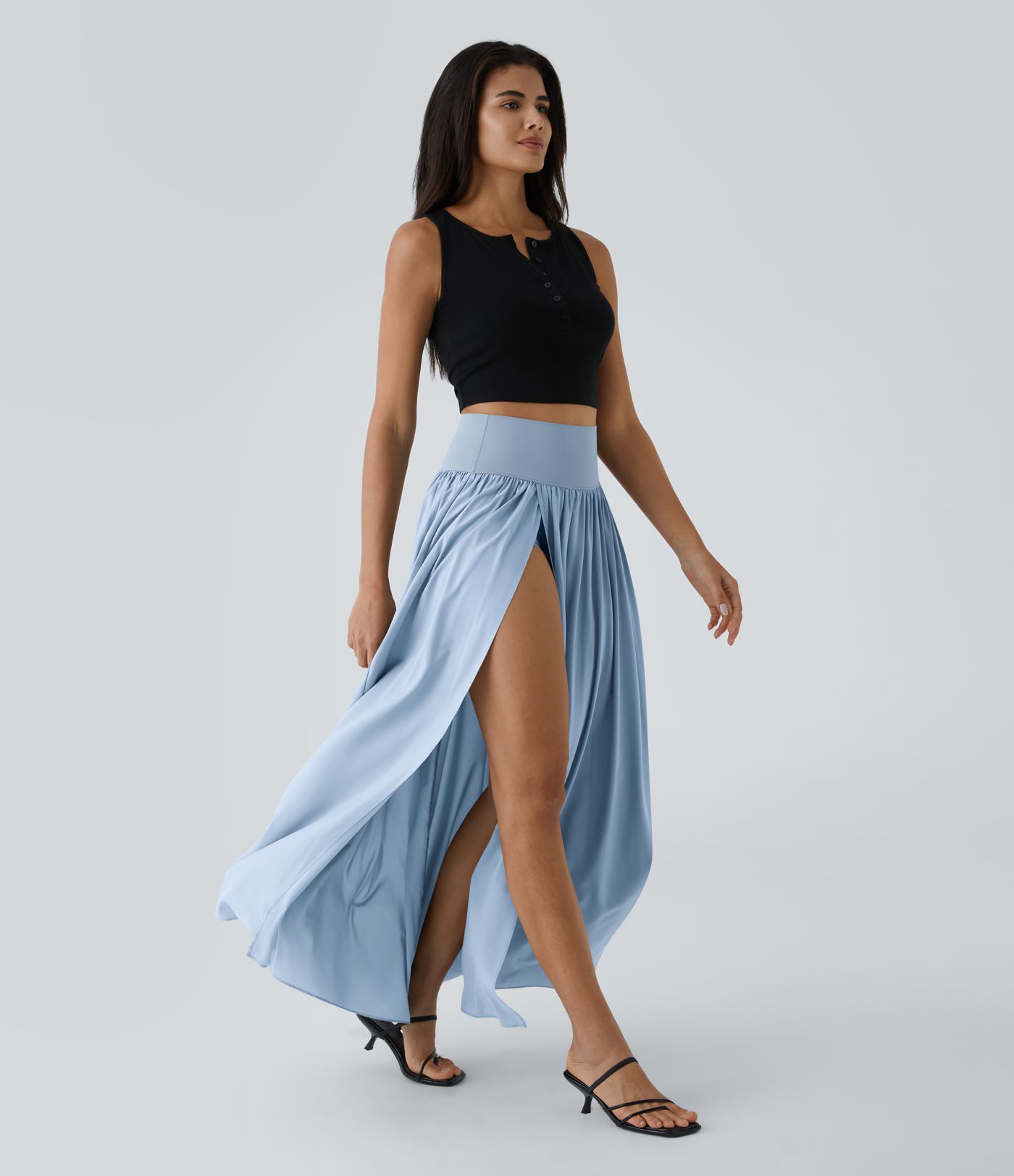 Breezeful™ High Waisted Split 2-in-1 Flowy Quick Dry Maxi Casual Skirt