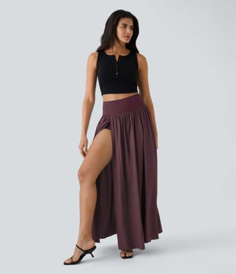 Breezeful™ High Waisted Split 2-in-1 Flowy Quick Dry Maxi Casual Skirt