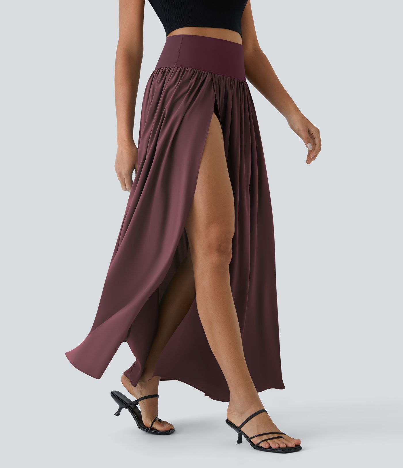Breezeful™ High Waisted Split 2-in-1 Flowy Quick Dry Maxi Casual Skirt