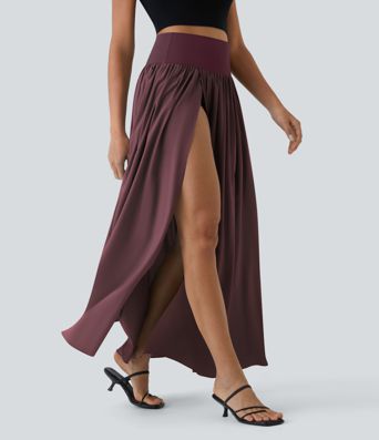 Breezeful™ High Waisted Split 2-in-1 Flowy Quick Dry Maxi Casual Skirt