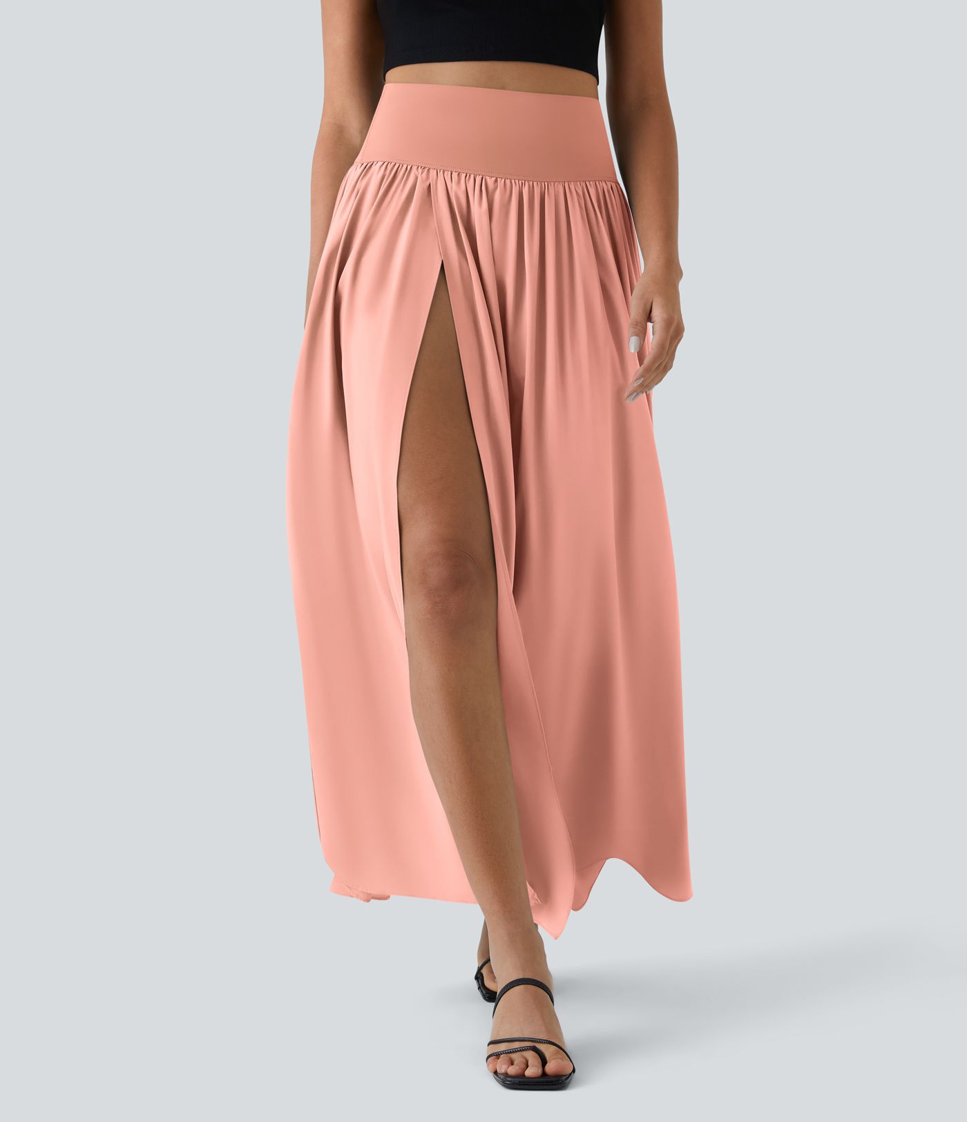 Breezeful™ High Waisted Split 2-in-1 Flowy Quick Dry Maxi Casual Skirt