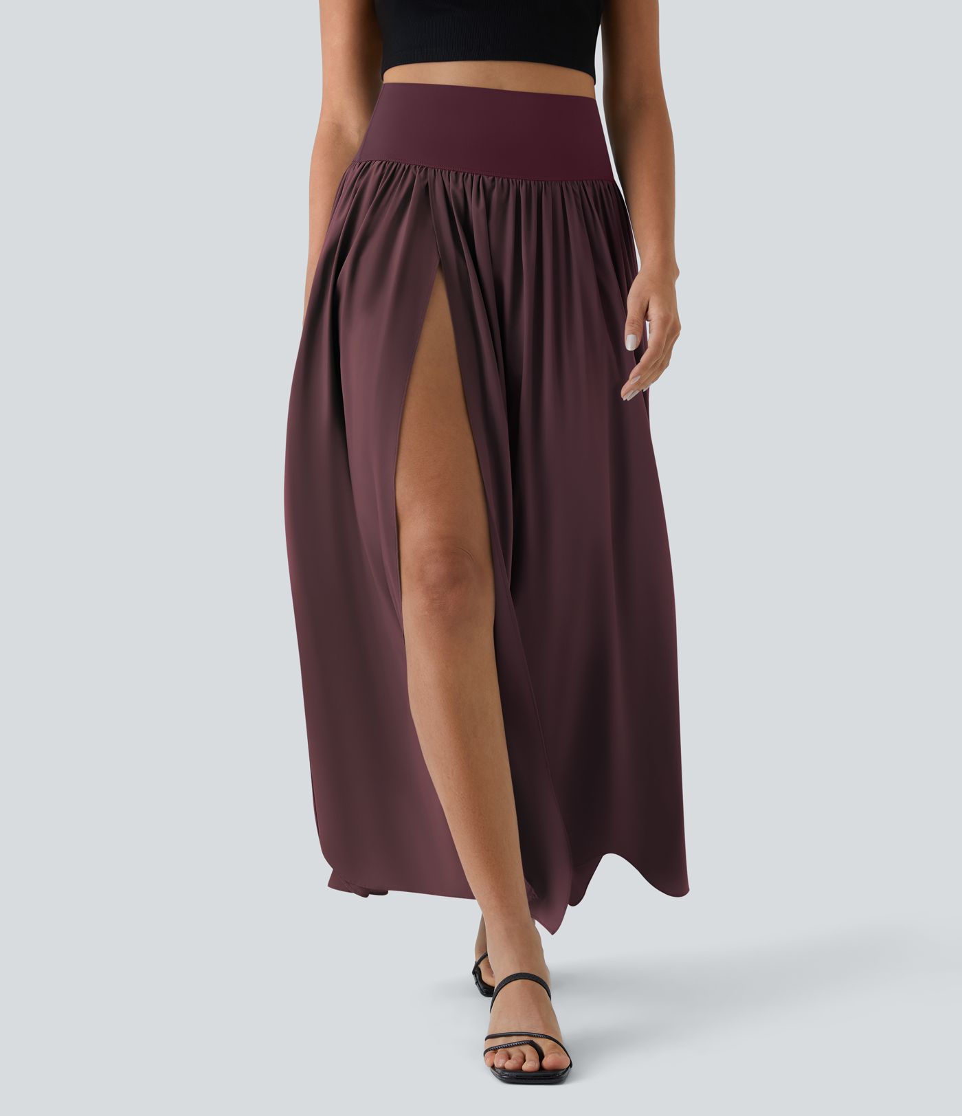 Breezeful™ High Waisted Split 2-in-1 Flowy Quick Dry Maxi Casual Skirt