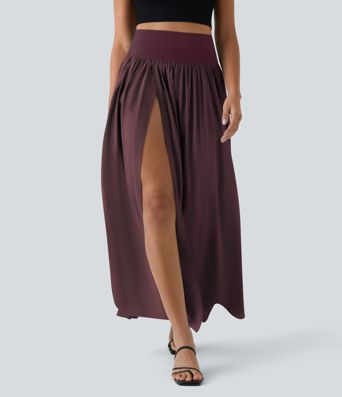 Breezeful™ High Waisted Split 2-in-1 Flowy Quick Dry Maxi Casual Skirt