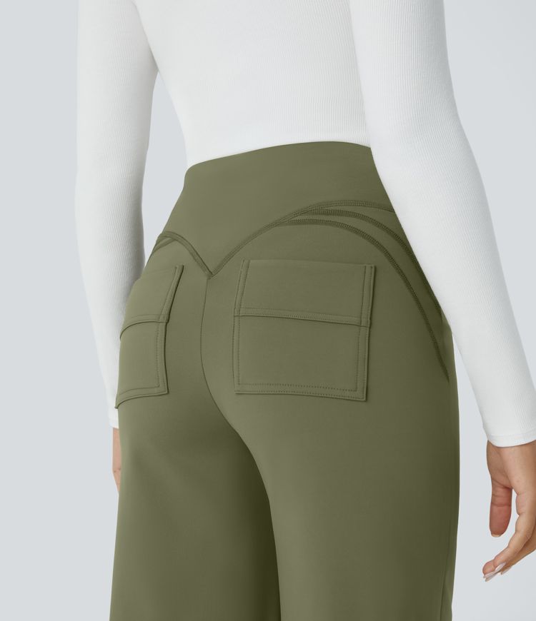 Pantalon décontracté Softlyzero™ thermique taille haute avec poches arrière latérales