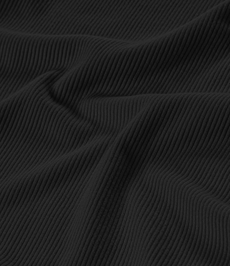 Ribbed Knit High Collar Long Sleeve Casual Top