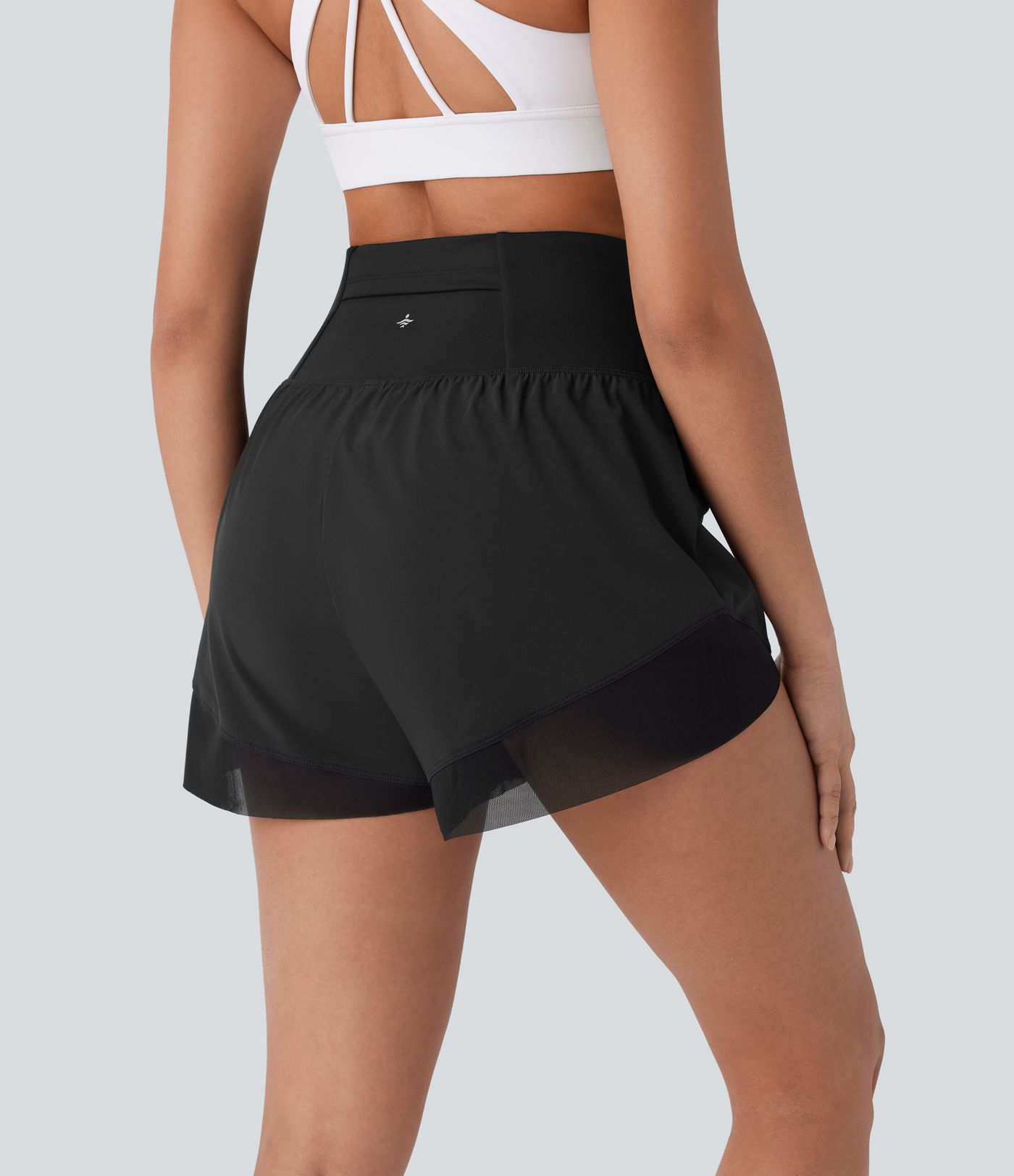 Breezeful™ High Waisted Pocket Crossover Hem Quick Dry Yoga Shorts