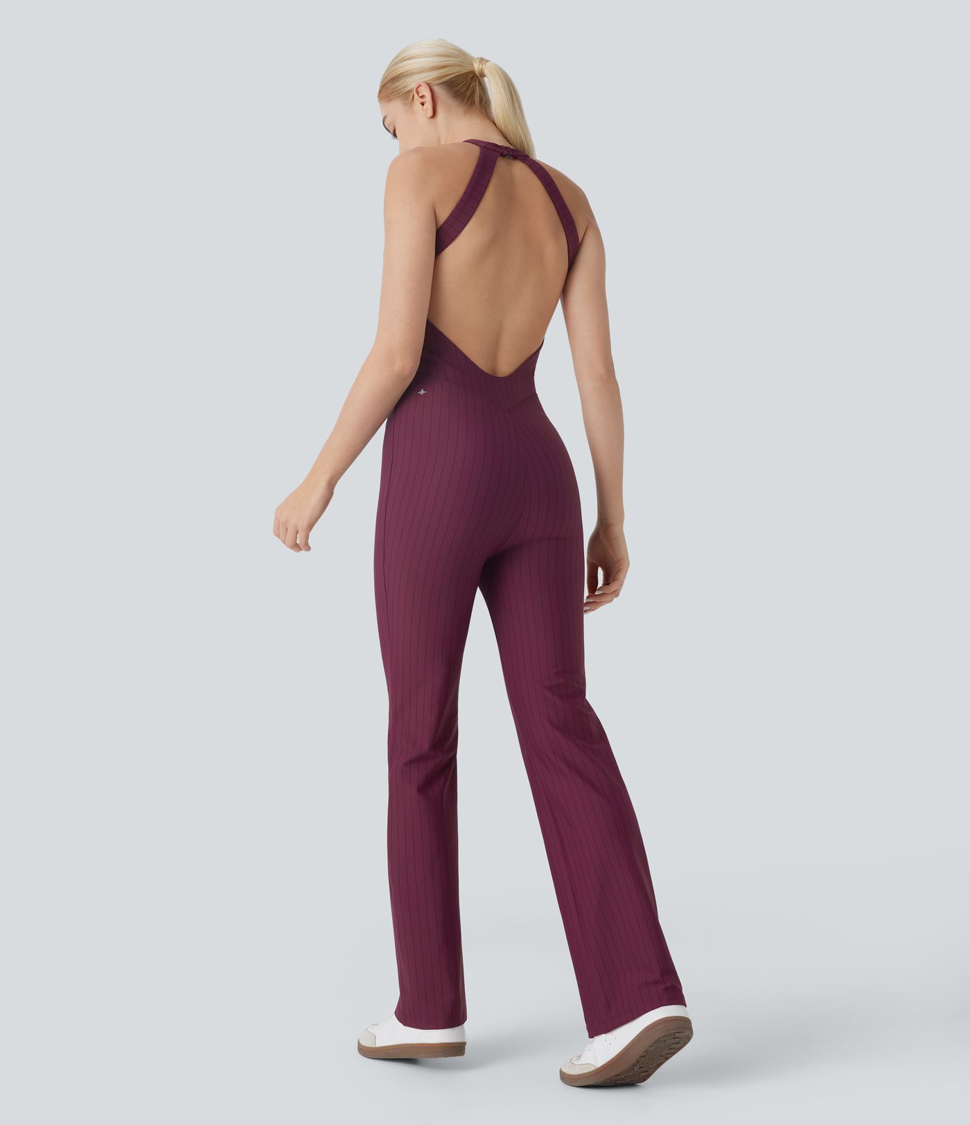 Combinaison de Yoga Bootcut à Rayures avec Toucher Rafraîchissant