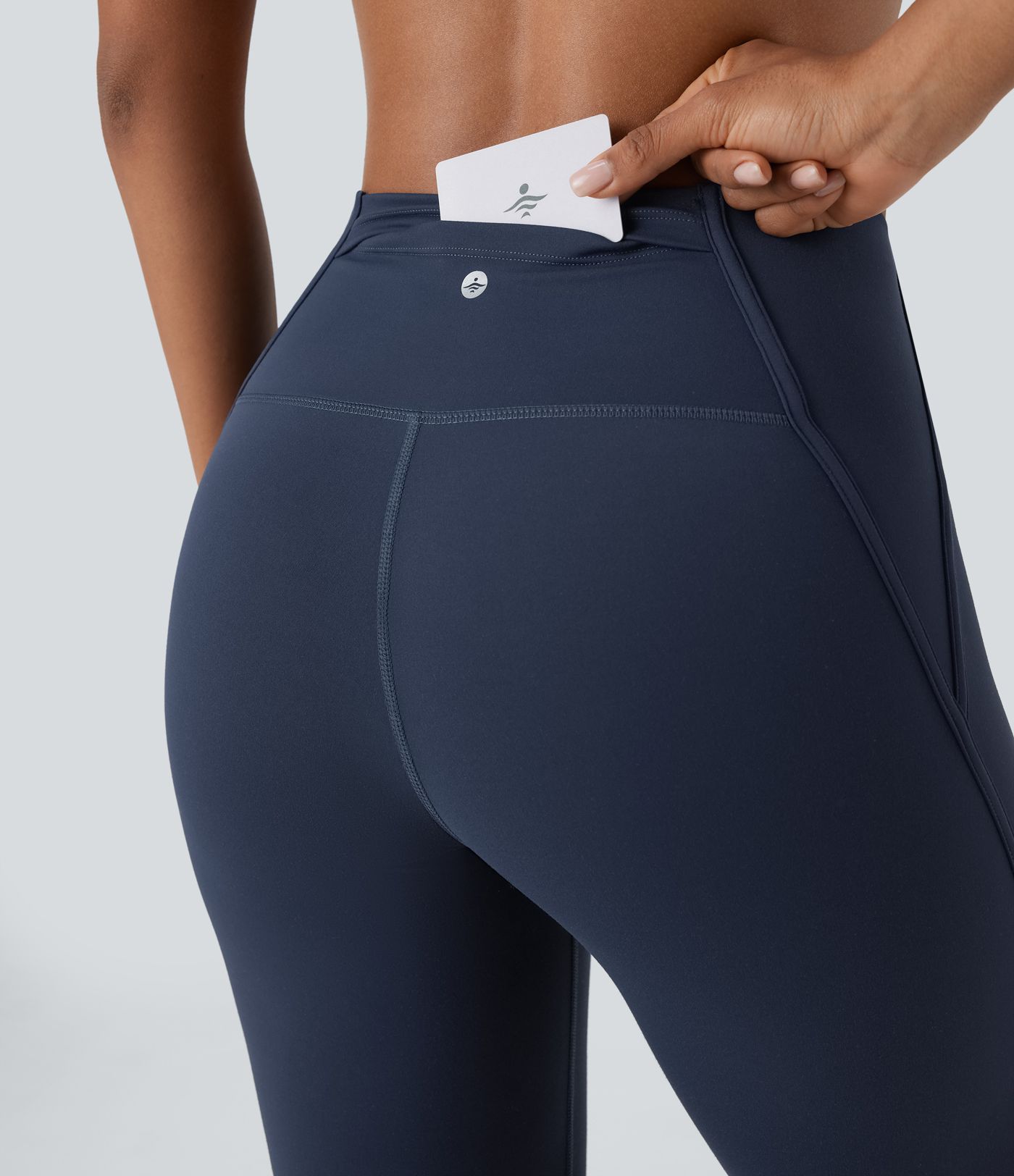 Pickleball-Leggings mit hohem Bund, Gesäßtasche und kontrastierendem Mesh