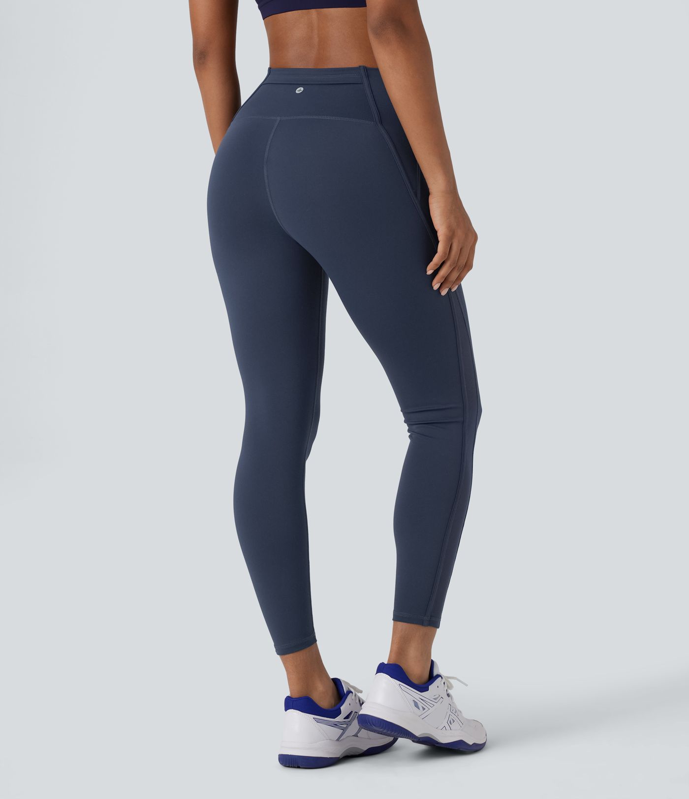 Pickleball-Leggings mit hohem Bund, Gesäßtasche und kontrastierendem Mesh