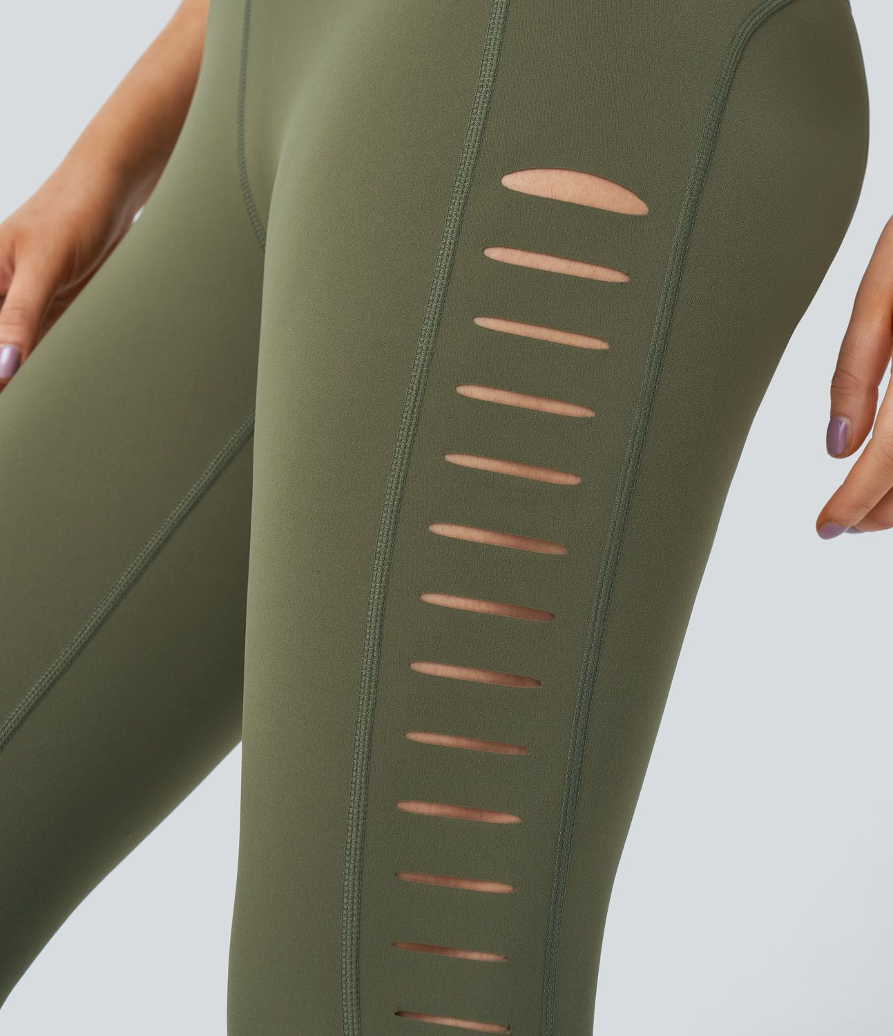 High Waisted Ripped Yoga 7/8 Leggings