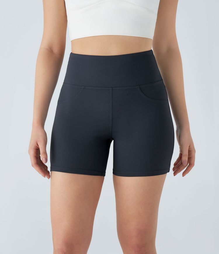 Short 12,5cm Biker Yoga à Taille Haute avec Poche Arrière