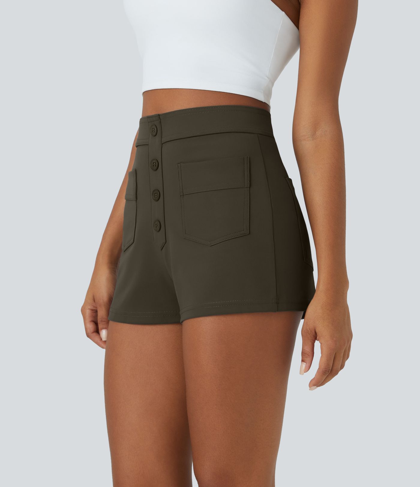 DayStretch High Waisted Pockets Casual Shorts 2.5''