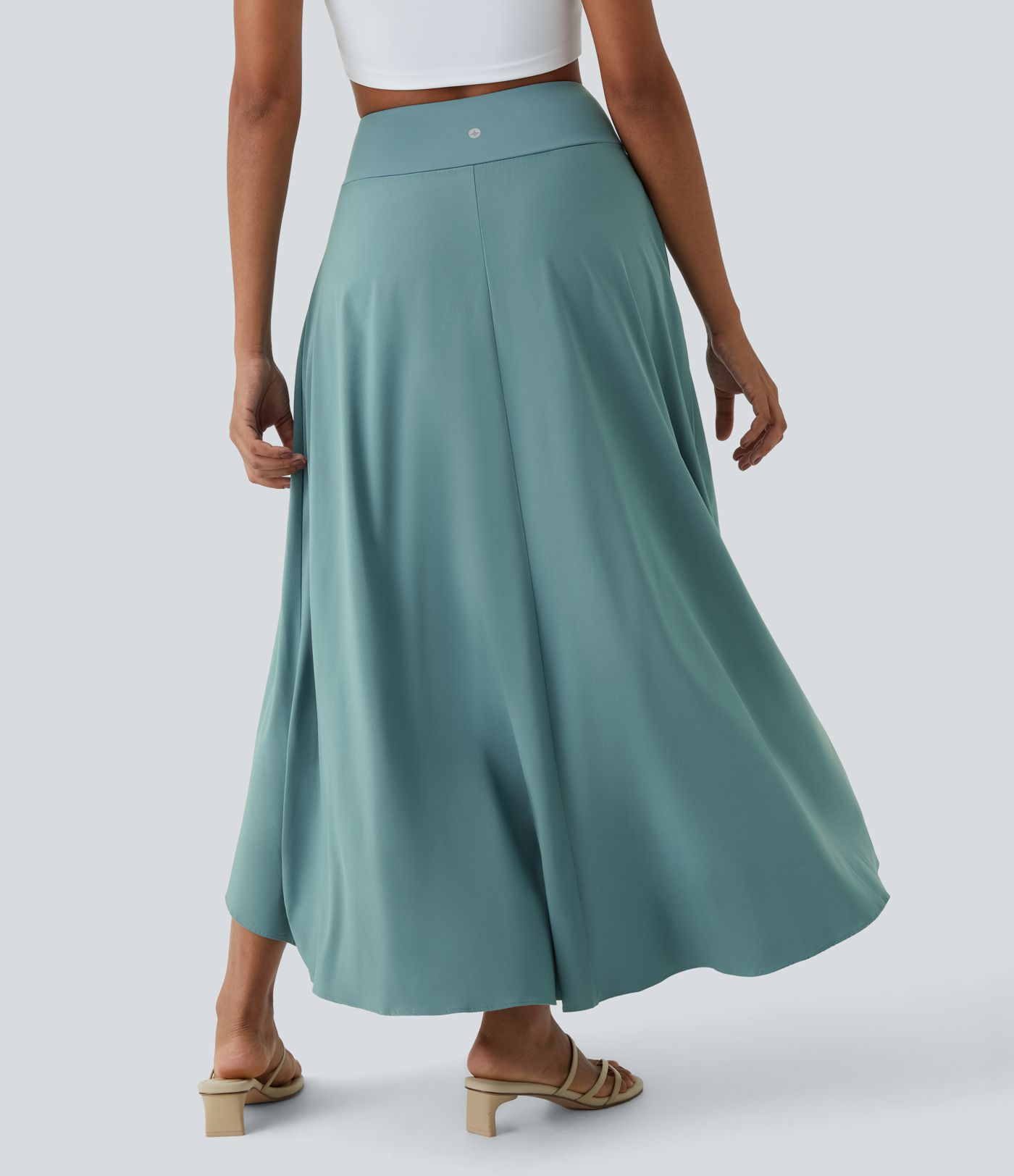 Breezeful™ High Waisted High Low Ruffle 2-in-1 Flowy Quick Dry Casual Regular Maxi Skirt