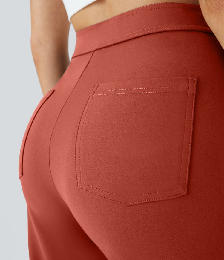 Pantalon coupe droite taille haute DayStretch avec poches