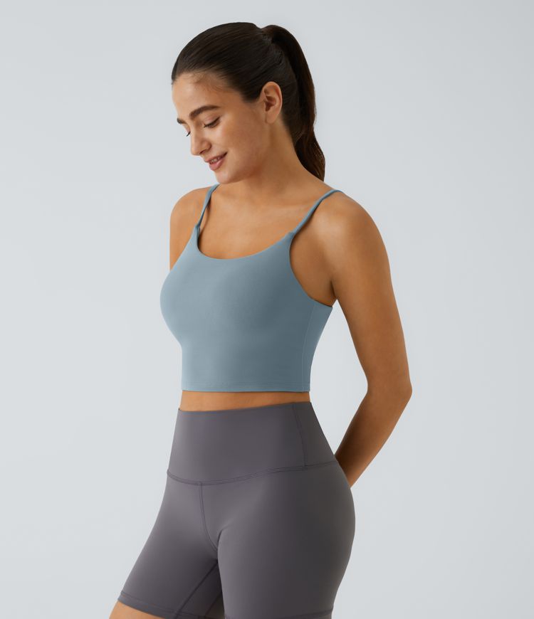 Basic Padded Workout Cropped Tank Top