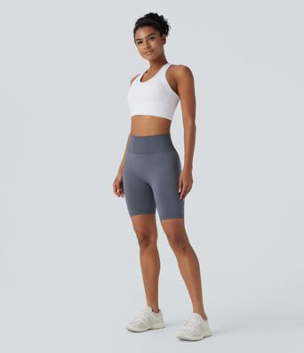 Pantalón corto yoga biker tiro alto fluida sin costura 17.5cm