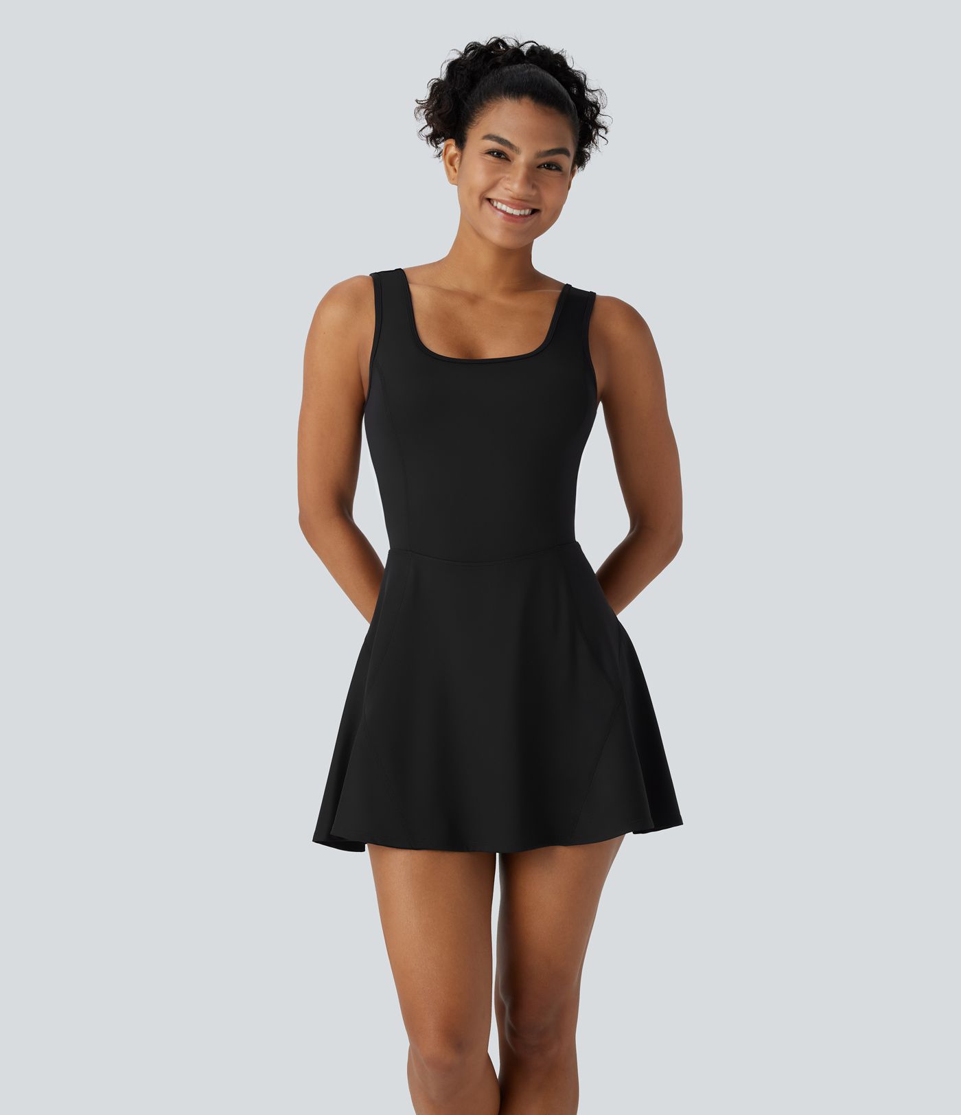 SoftlyZero™ Airy U Neck 2-in-1 Pocket Mini Cool Touch Dance Active Dress