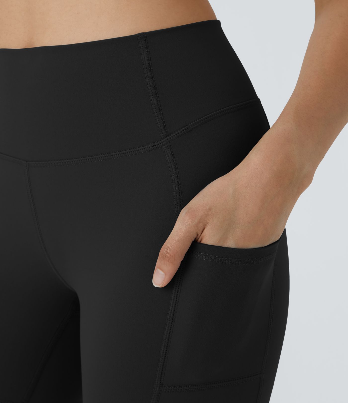 High Waisted Side Pocket Running Bike Shorts