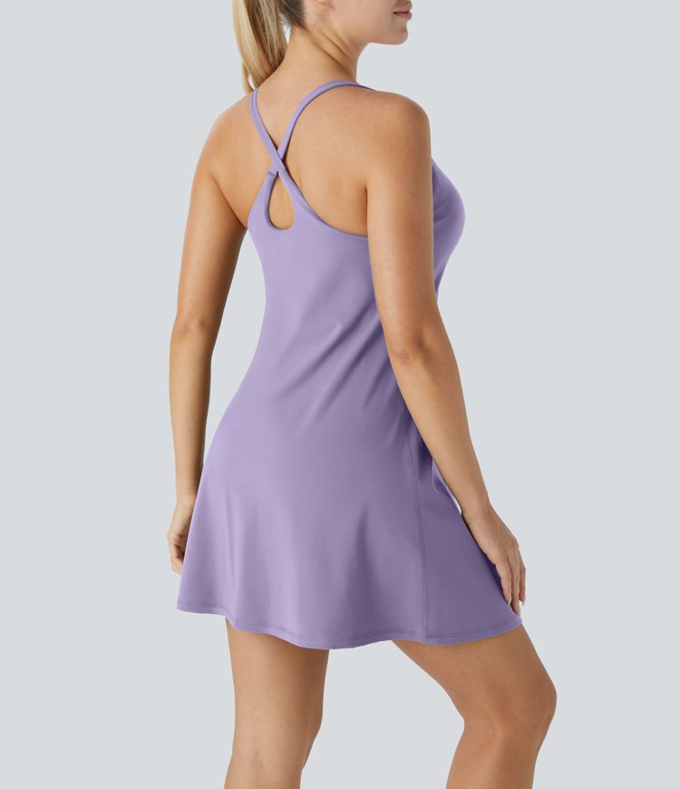 Softlyzero™ Plush Backless 2-in-1 Pocket Mini Yoga Active Dress