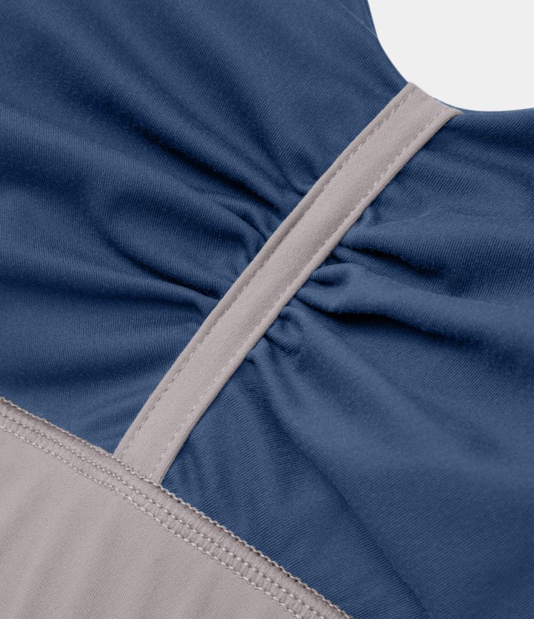 Softlyzero™ Plush Sujetador deportivo yoga bloque de color fruncido sin espalda sujeción ligera