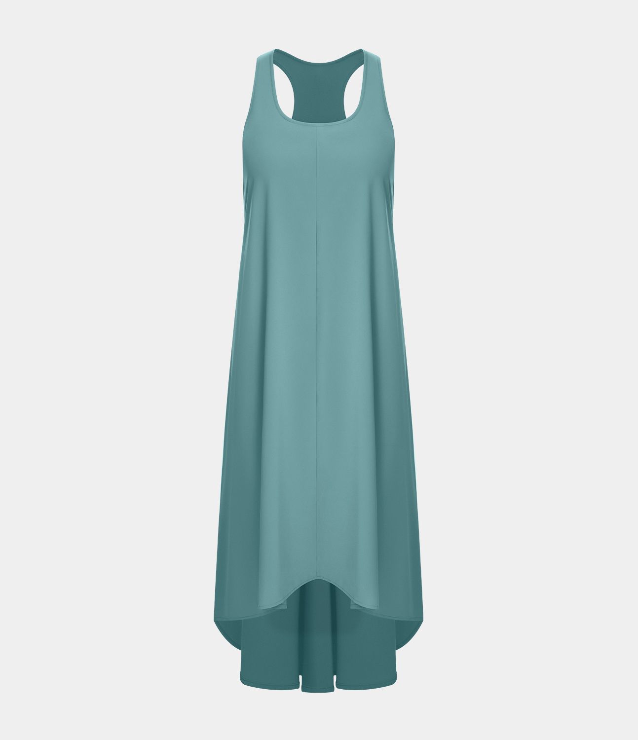 Breezeful™ Backless Racerback Side Pocket High Low Flowy Midi Quick Dry Casual Dress A-C Cups