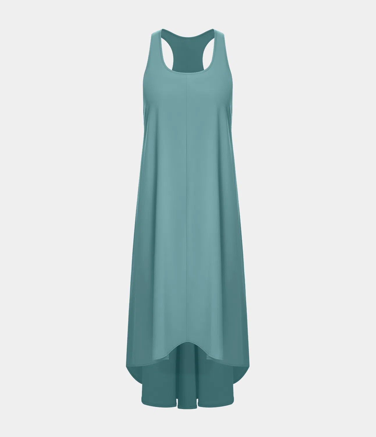 Breezeful™ - Rückenfreies, fließendes Midi-Freizeitkleid mit Seitentaschen, Racerback und High-Low-Design - A-C Cups, schnelltrocknend