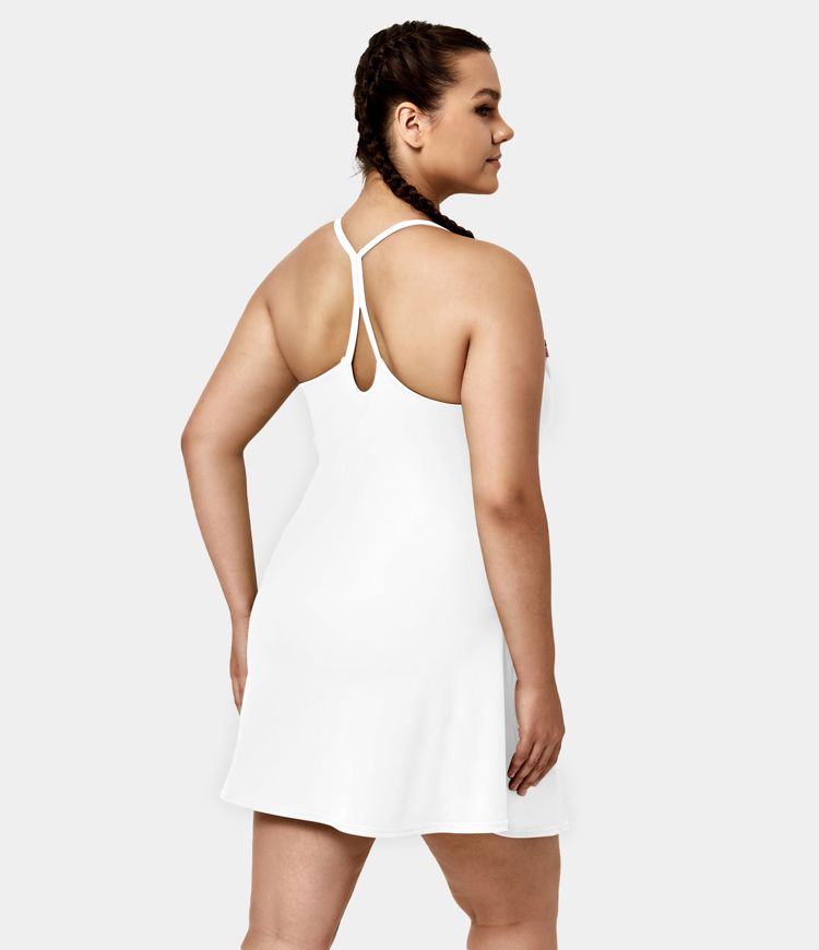 Everyday SoftlyZero™ Airy 2-in-1 Pocket Cool Touch Plus Size Mini Dress-Euphoria Air-UPF50+