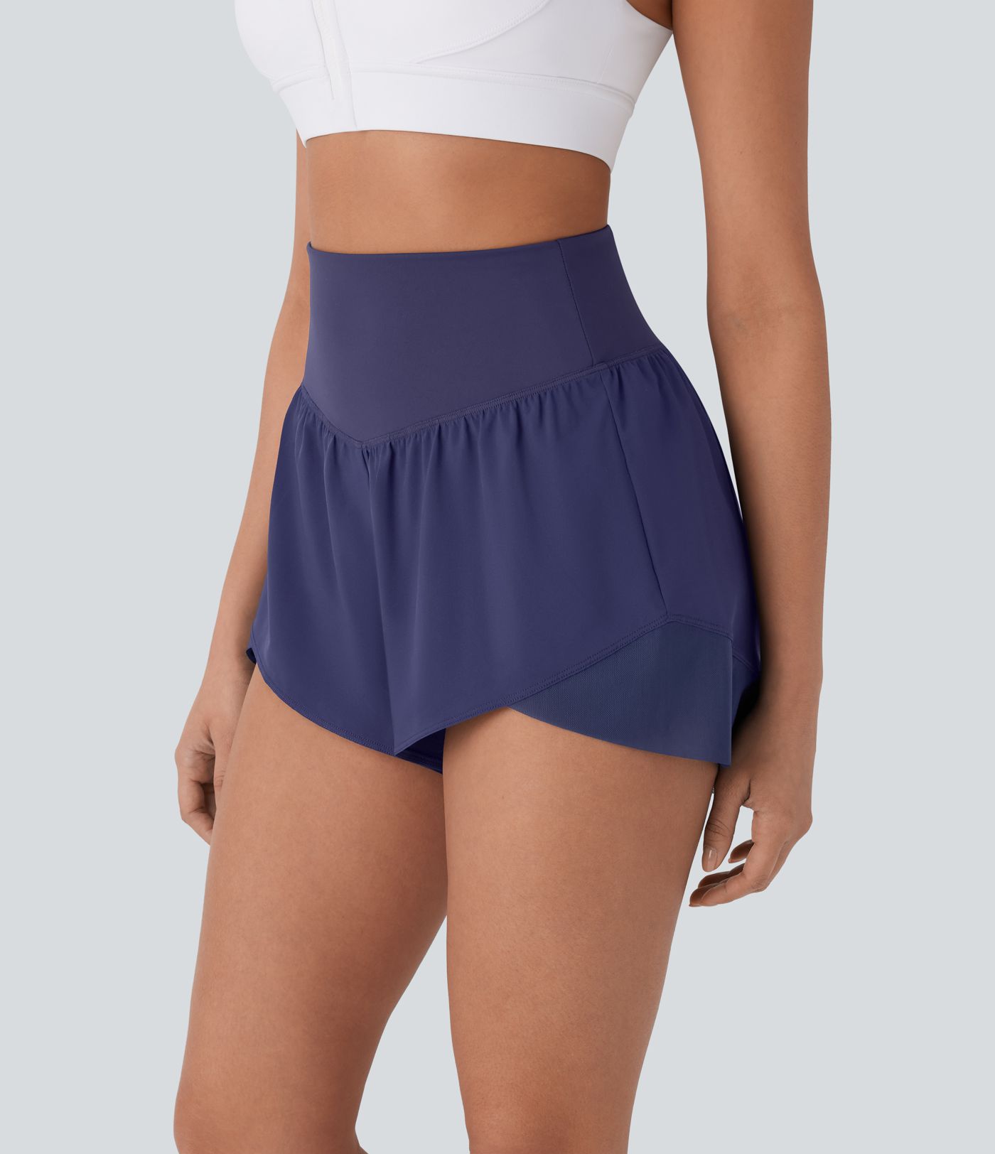 Breezeful™ Høyt Liv Lomme Krysset Kant Hurtigtørkende Yoga-Shorts