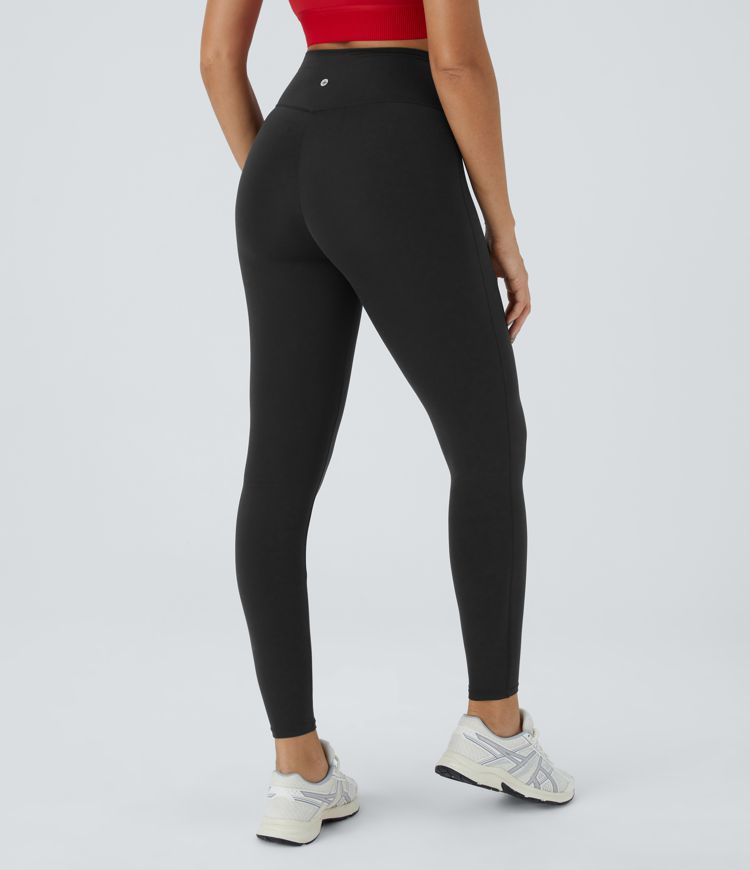Softlyzero™ High Waist Crossover Plain Leggings - UPF50+