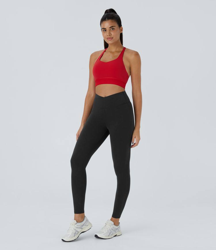 Softlyzero™ High Waist Crossover Plain Leggings - UPF50+