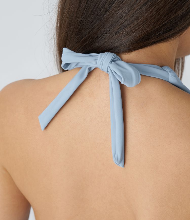 SoftlyZero™ Airy Halter Tie Back 2-in-1 Pocket Flare Mini Cool Touch Casual Dress-UPF50+